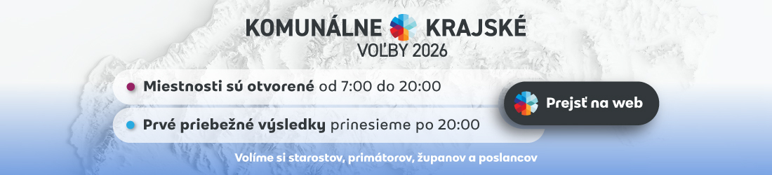Komunálne a krajské voľby 2026. Volebný deň. Prejsť na volebný web.