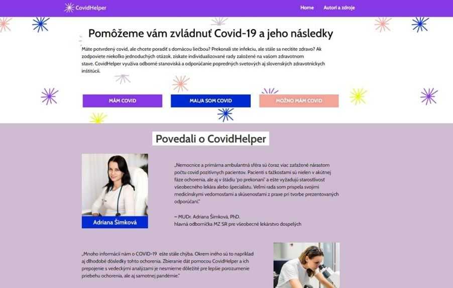 Projekt CovidHelper radí, ako sa liečiť doma či kedy je už lepšie privolať sanitku