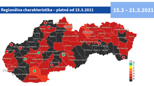 Od 15. marca bude v najvyššom stupni varovania 35 okresov