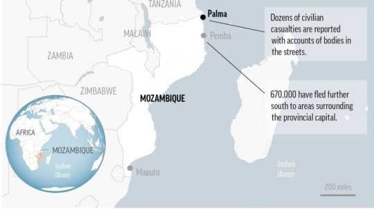 V Mozambiku našli 12 tiel s odťatou hlavou, zrejme išlo o cudzincov