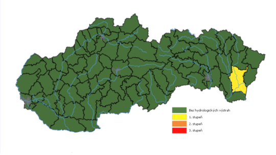 SHMÚ vydal výstrahu pred povodňami na východe Slovenska