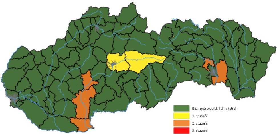 SHMÚ varuje pred povodňami. Pre niekoľko okresov vydal výstrahu 2. stupňa