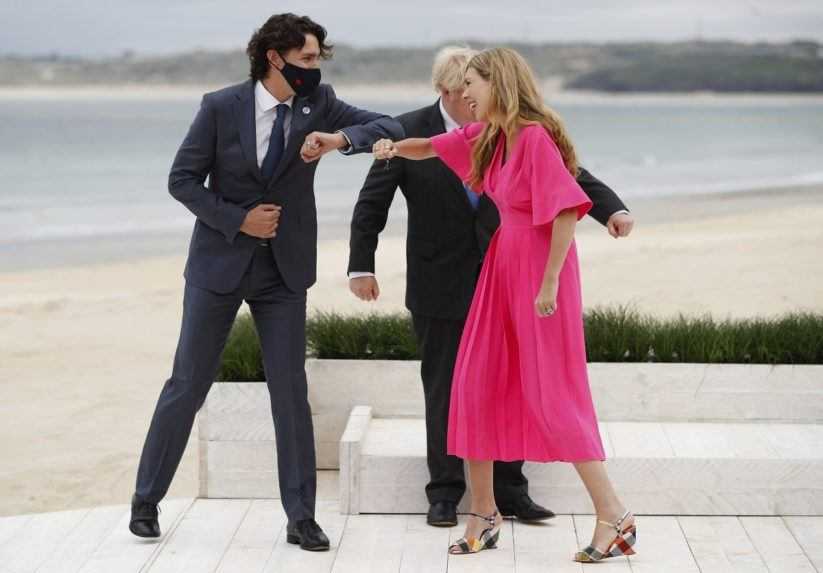 Kanadský-premiér-Justin-Trudeau-britský-premiér-Boris-Johnson-Carrie-Johnson