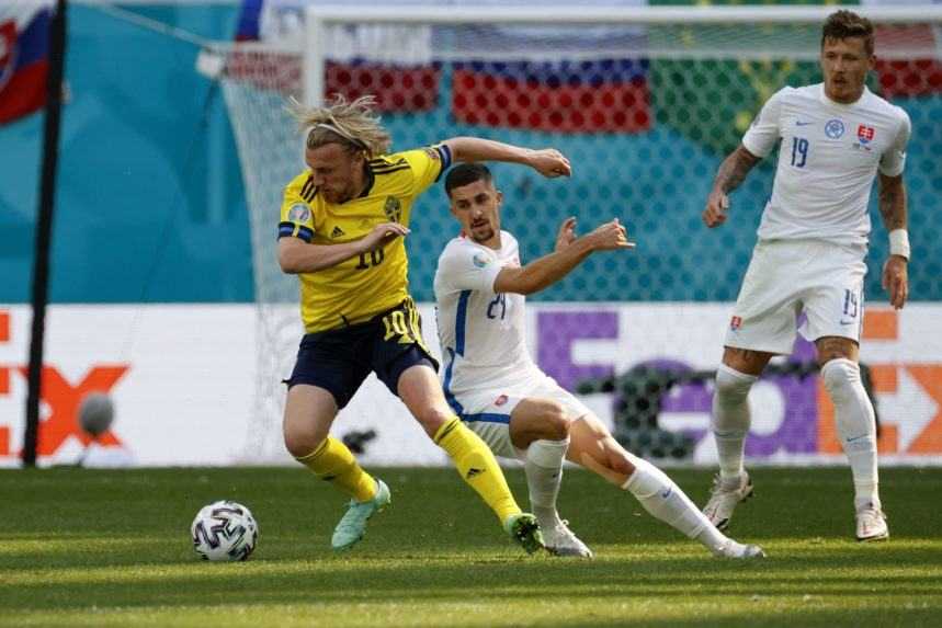 Futbalový zápas Švédsko - Slovensko na EURO 2020