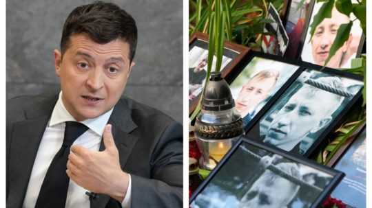 Volodymyr Zelenskyj a fotografie Vitaľa Šyšova.