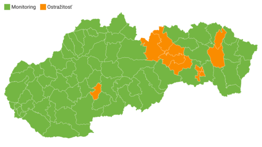 mapa rozdelenia okresov