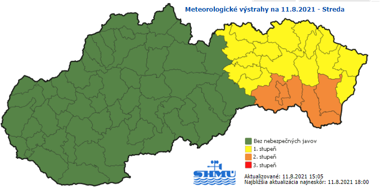 Výstrahy pred búrkami.