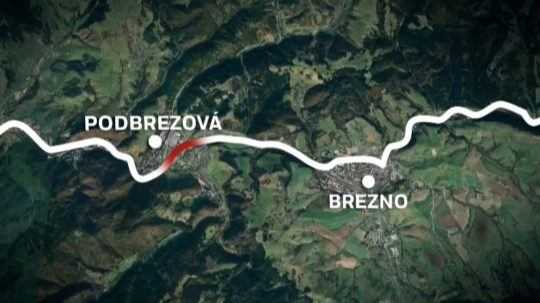 mapa s vyznačeným úsekom opravy