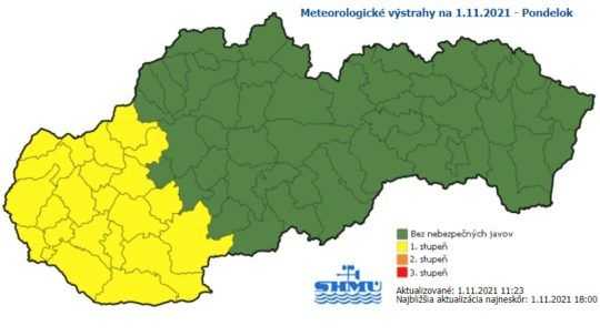 Výstraha pred vetrom, mapa.