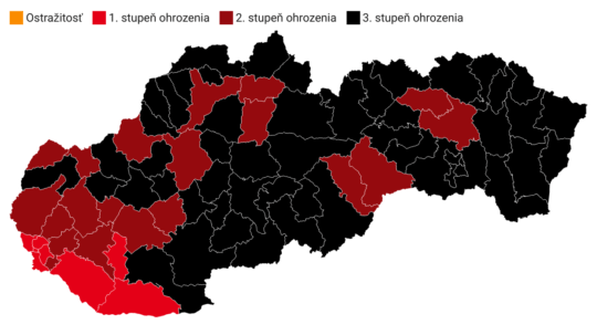 mapa okresov podľa covidového automatu