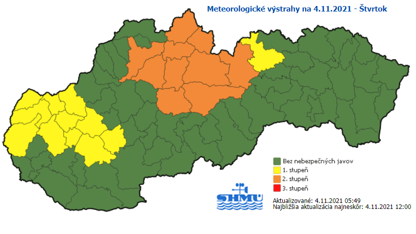 Veterné počasie vo štvrtok neutíchne, SHMÚ vydal výstrahu druhého stupňa