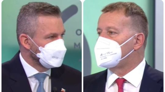 Na snímke Peter Pellegrini a Boris Kollár.