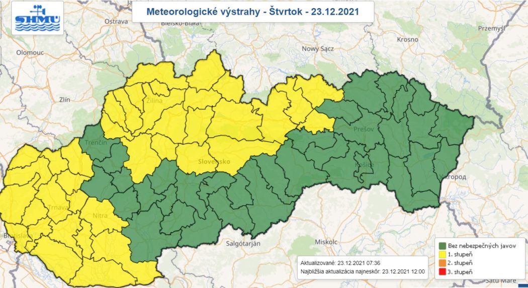 SHMÚ vydal výstrahu pred nízkymi teplotami. Platí najmä pre sever Slovenska