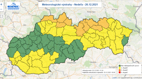 SHMÚ varuje pred snežením i nízkymi teplotami