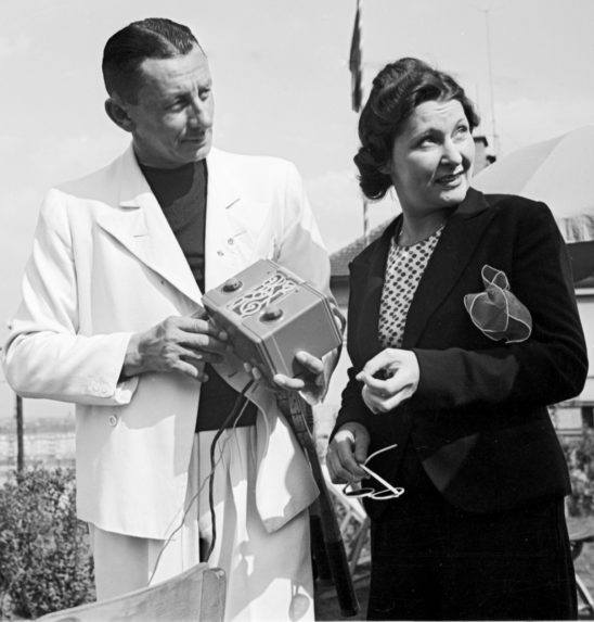 Vlasta Burian s manželkou