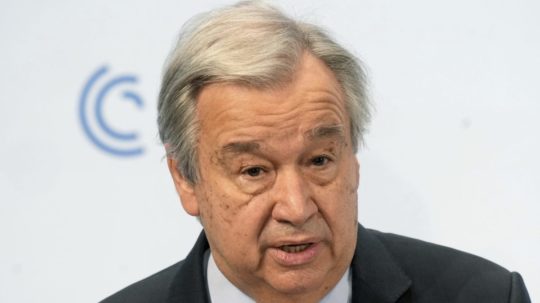 Generálny tajomník OSN António Guterres počas svojho vystúpenia na 58. Mníchovskej bezpečnostnej konferencie.