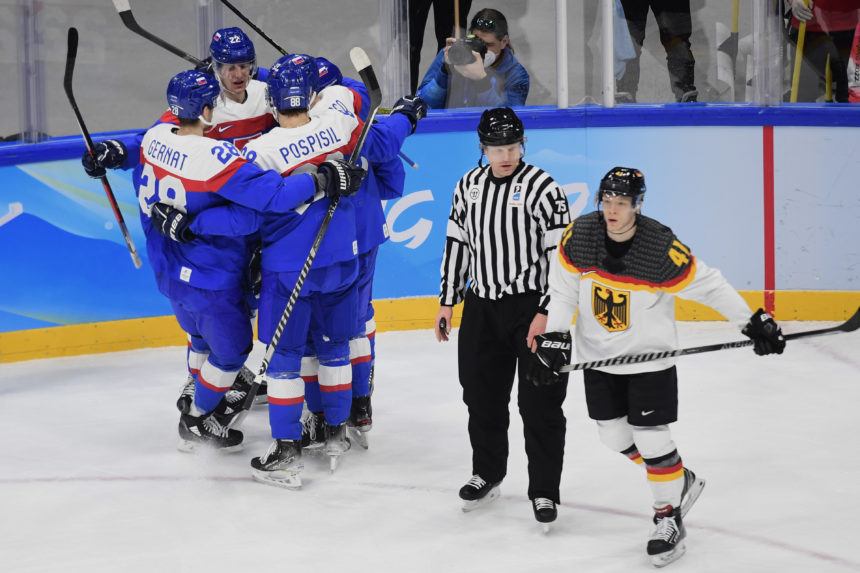 Slováci sa tešia z gólu