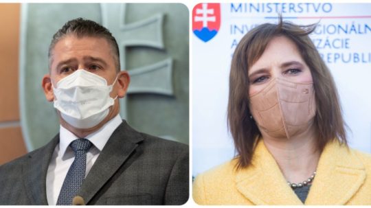 Na kombosnímke minister vnútra Roman Mikulec a ministerka investícií Veronika Remišová.