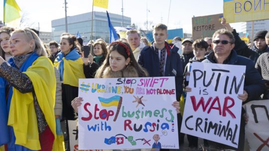 Protesty proti ruskej invázii