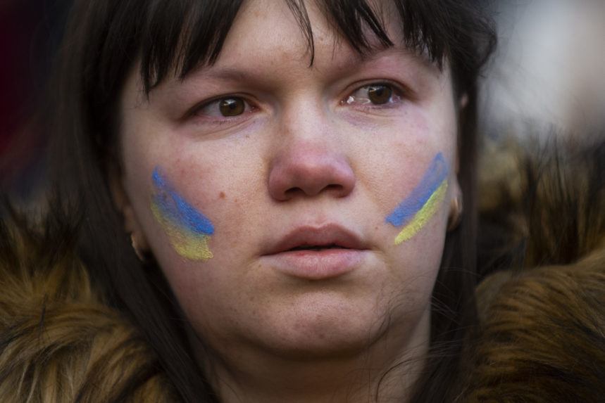 Demonštrácia na podporu mieru na Ukrajine v Bratislave.