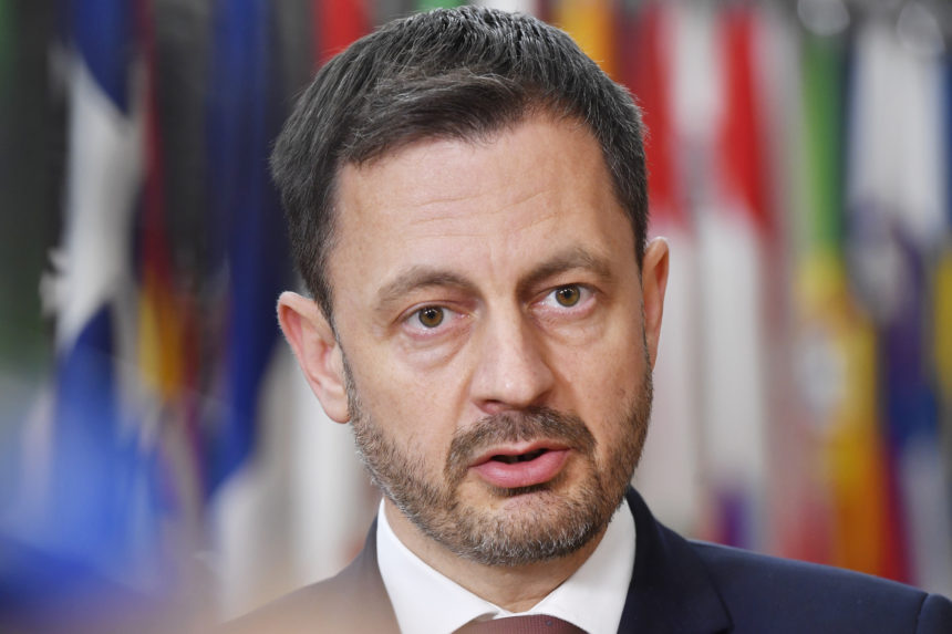 Premiér Eduard Heger (OĽANO) na samite EÚ v Bruseli.