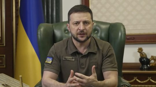 Na videosnímke ukrajinský prezident Volodymyr Zelenskyj.