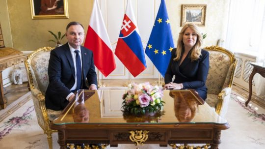 Na snímke prezidentka SR Zuzana Čaputová a prezident Poľska Andrzej Duda.