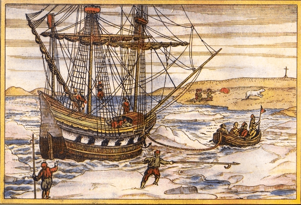 zaseknutá Barentsova loď na nehostinnom ostrove Nová Zem. 