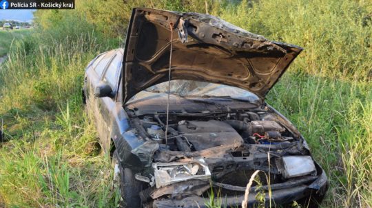 havarované auto typu Škoda Octavia.