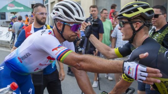 Majster Slovenska Peter Sagan (vľavo) a Lukáš Kubiš.