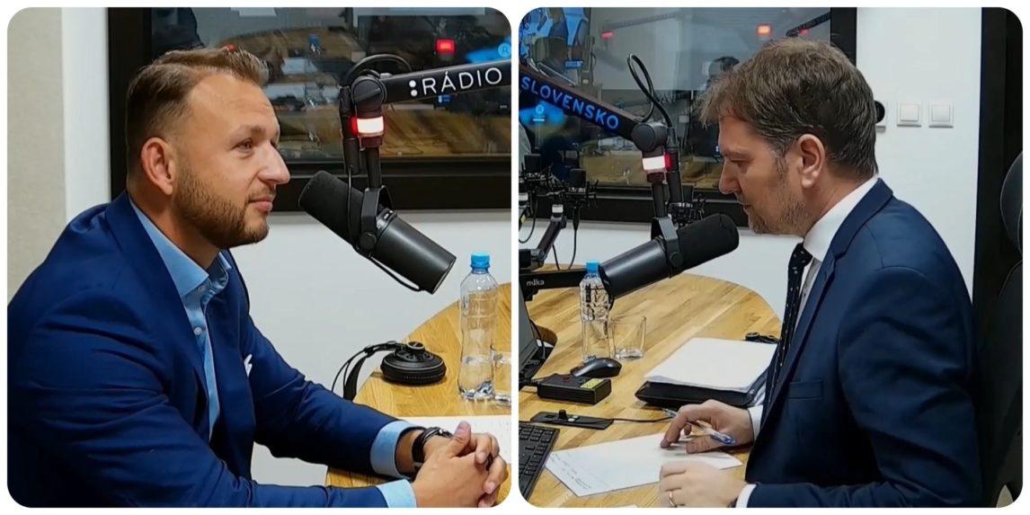 Nezaradený poslanec z Hlasu-SD Matúš Šutaj Eštok (vľavo) a minister financií Igor Matovič (OĽANO).