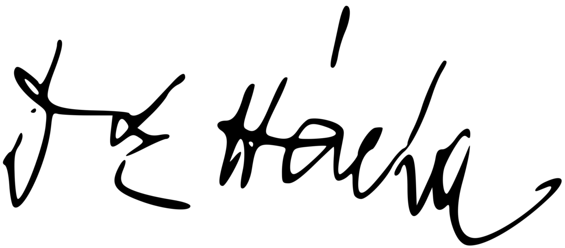 Podpis Emila Háchu.