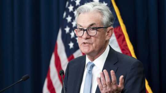 Na snímke šéf Americkej centrálnej banky (Fed) Jerome Powell počas tlačovej konferencie