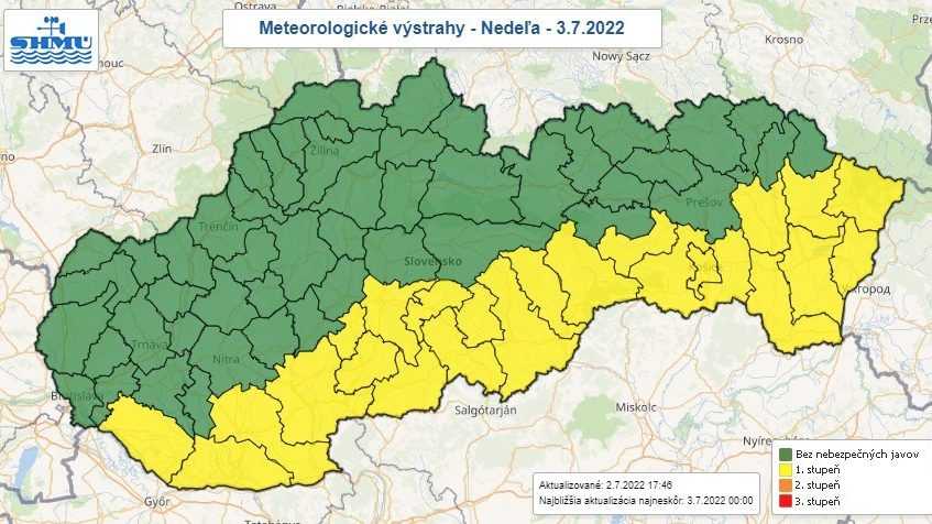 Vyššie teploty potrápia počas nedele najmä južné okresy