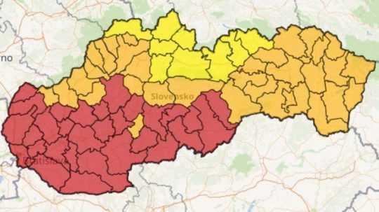 Na snímke výstrahy SHMÚ na štvrtok 21. júla.