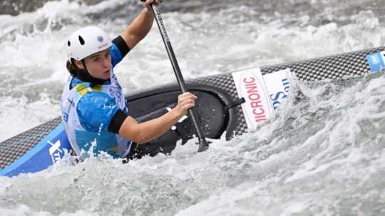 Slovenská vodná slalomárka Zuzana Paňková na MS v Augsburgu.