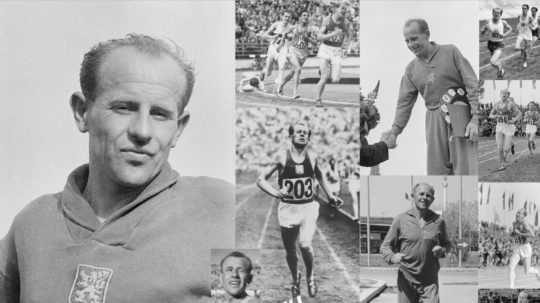 Koláž - Emil Zátopek.