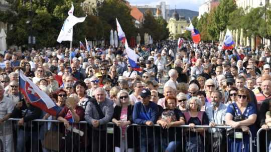 Protivládny protest v Košiciach.