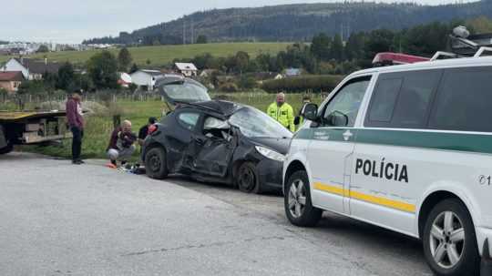 Havarované auto vodiča.