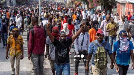 Na ilustračnej snímke protest na Haiti.