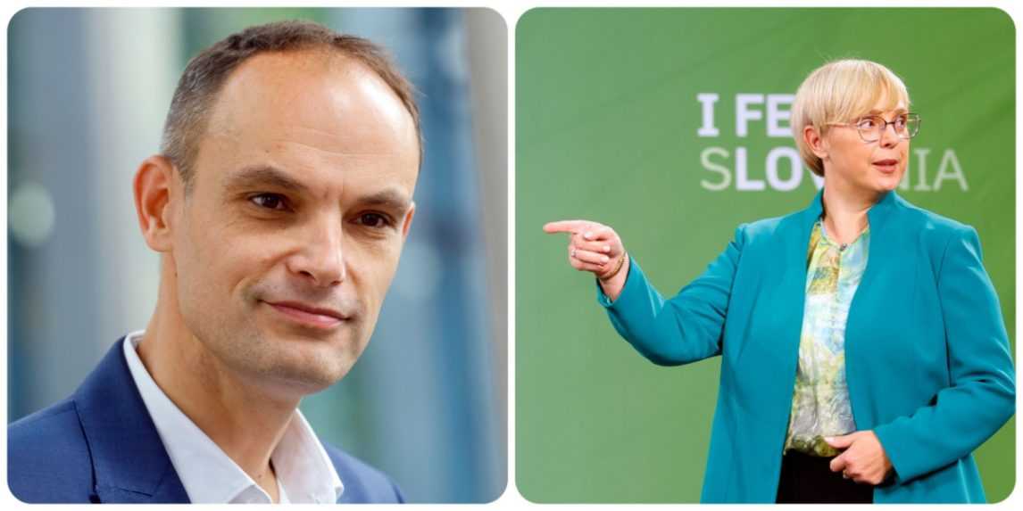 V druhom kole prezidentských volieb v Slovinsku sa zrejme stretnú Anže Logar (vľavo) a Nataša Pircová Musarová.