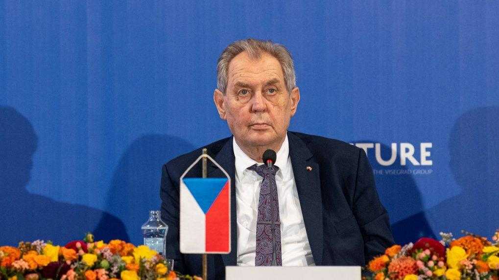 Na snímke je prezident ČR Miloš Zeman na tlačovej konferencii po stretnutí prezidentov krajín Vyšehradskej štvorky