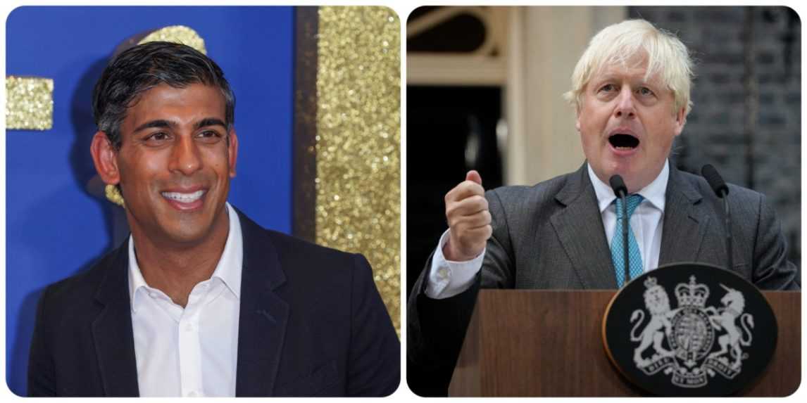 Exminister financií Rishi Sunak a bývalý premiér Boris Johnson.