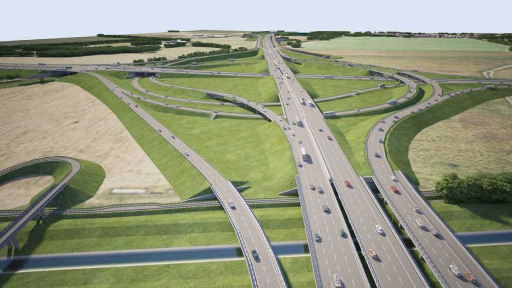 Vizualizácia prepojenia diaľnic D1 a D4.