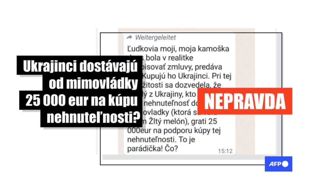 HOAX: Ukrajinci nedostávajú od mimovládnej organizácie 25  000 eur na kúpu nehnuteľnosti