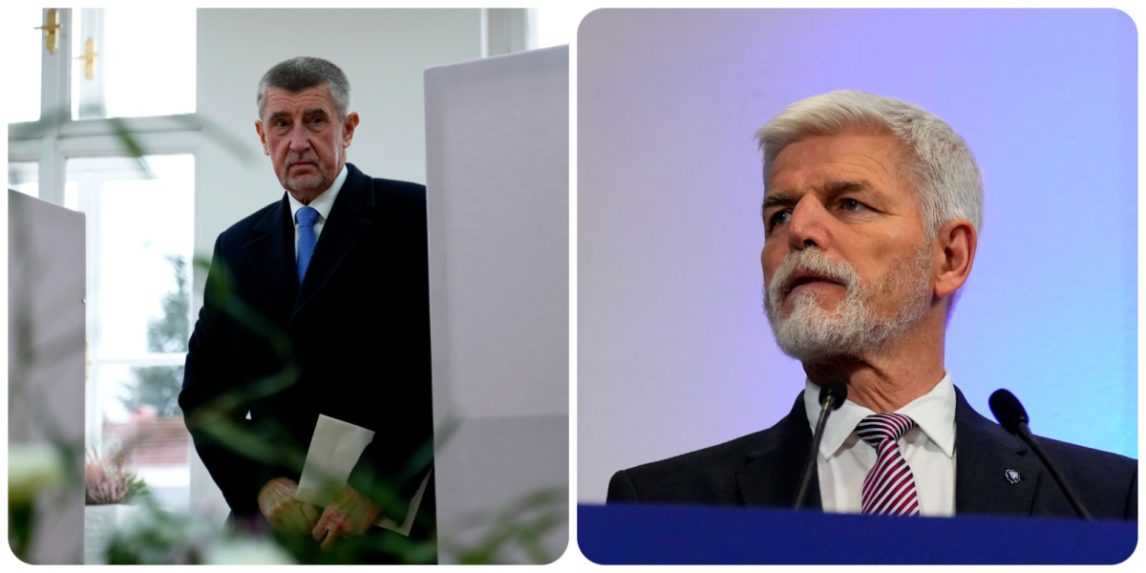 Český expremiér a predseda strany ANO Andrej Babiš (vľavo) a generál Petr Pavel.