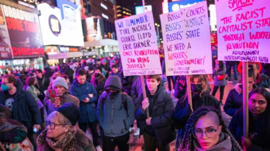 Na snímke protest v meste Memphis.