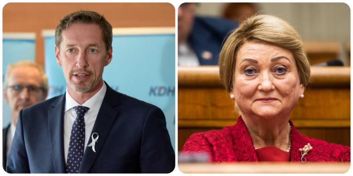 Predseda KDH Milan Majerský a poslankyňa Anna Záborská (OĽANO).