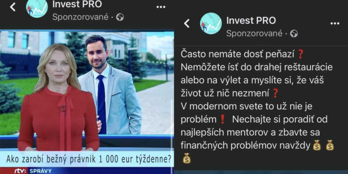Ukážky podvodných príspevkov na sociálnych sieťach, ktoré zneužívajú logá Slovnaftu a RTVS.