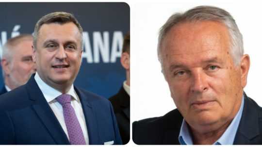 Predsedovia SNS a strany Slovenský patriot Andrej Danko a Miroslav Radačovský.